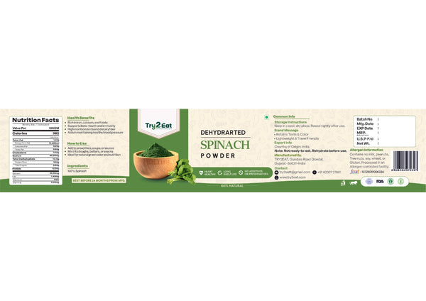Spinach Powder - Dehydrated