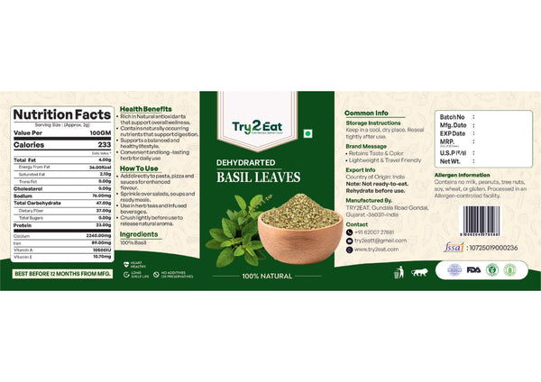 Basil Leaves - Dehydrated