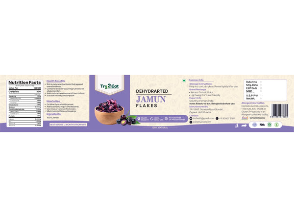 Jamun Flakes - Dehydrated