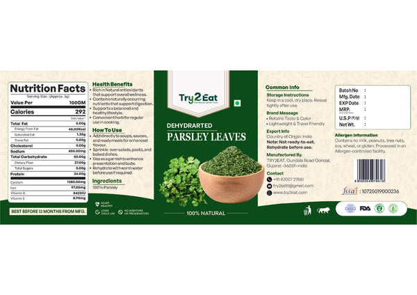 Parsley Leaves - Dehydrated